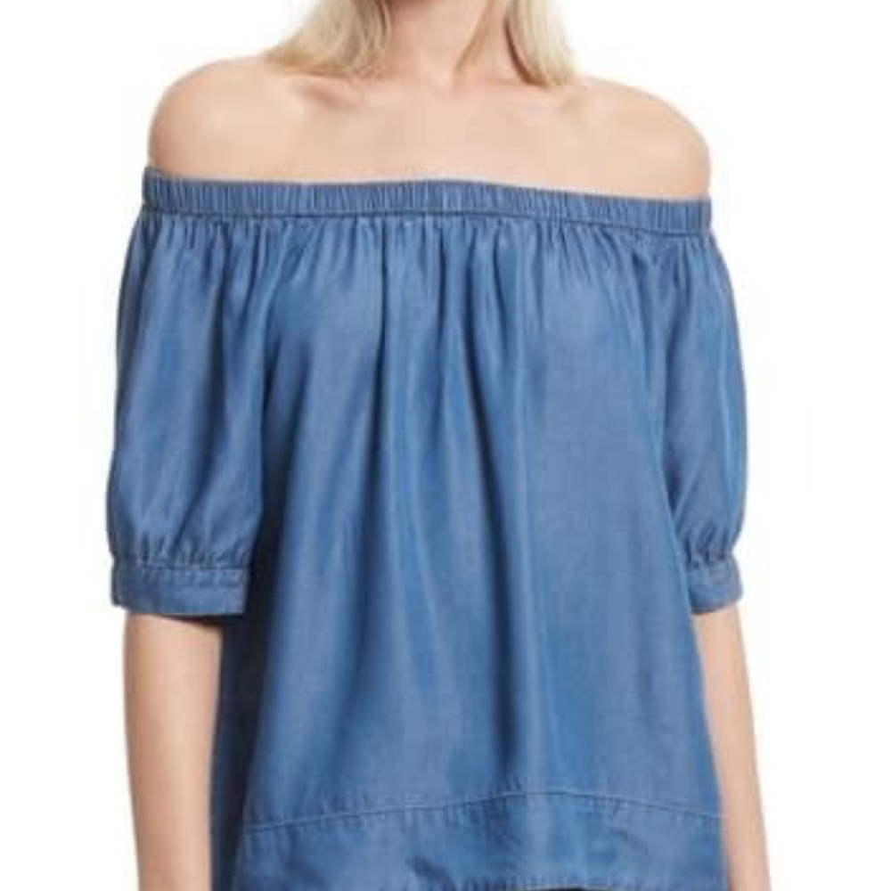 NWOT Kate Spade Chambray off the Shoulder Top